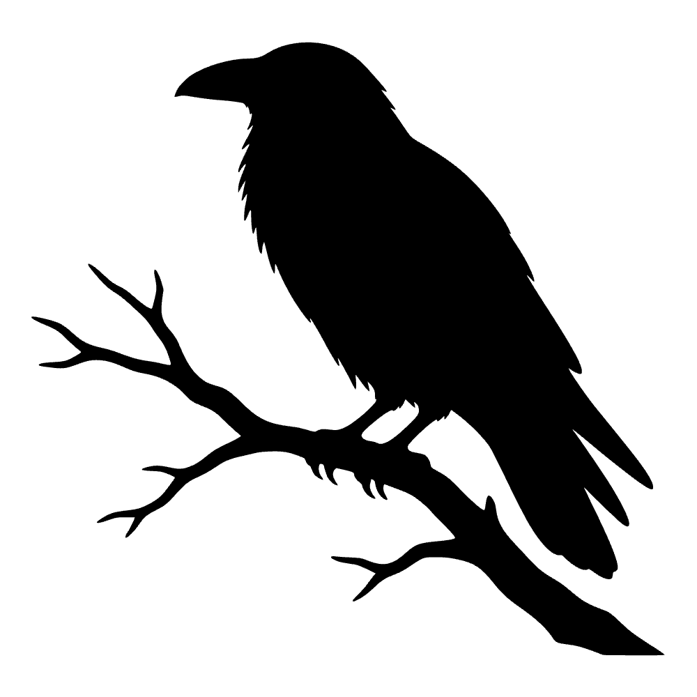 Raven Perched Branch SVG cut file preview