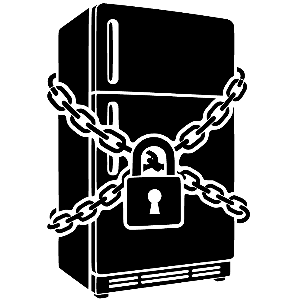 Refrigerator Giant Padlock Icon SVG SVG cut file preview
