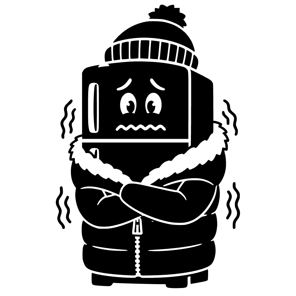 Refrigerador con abrigo de invierno — archivo SVG
