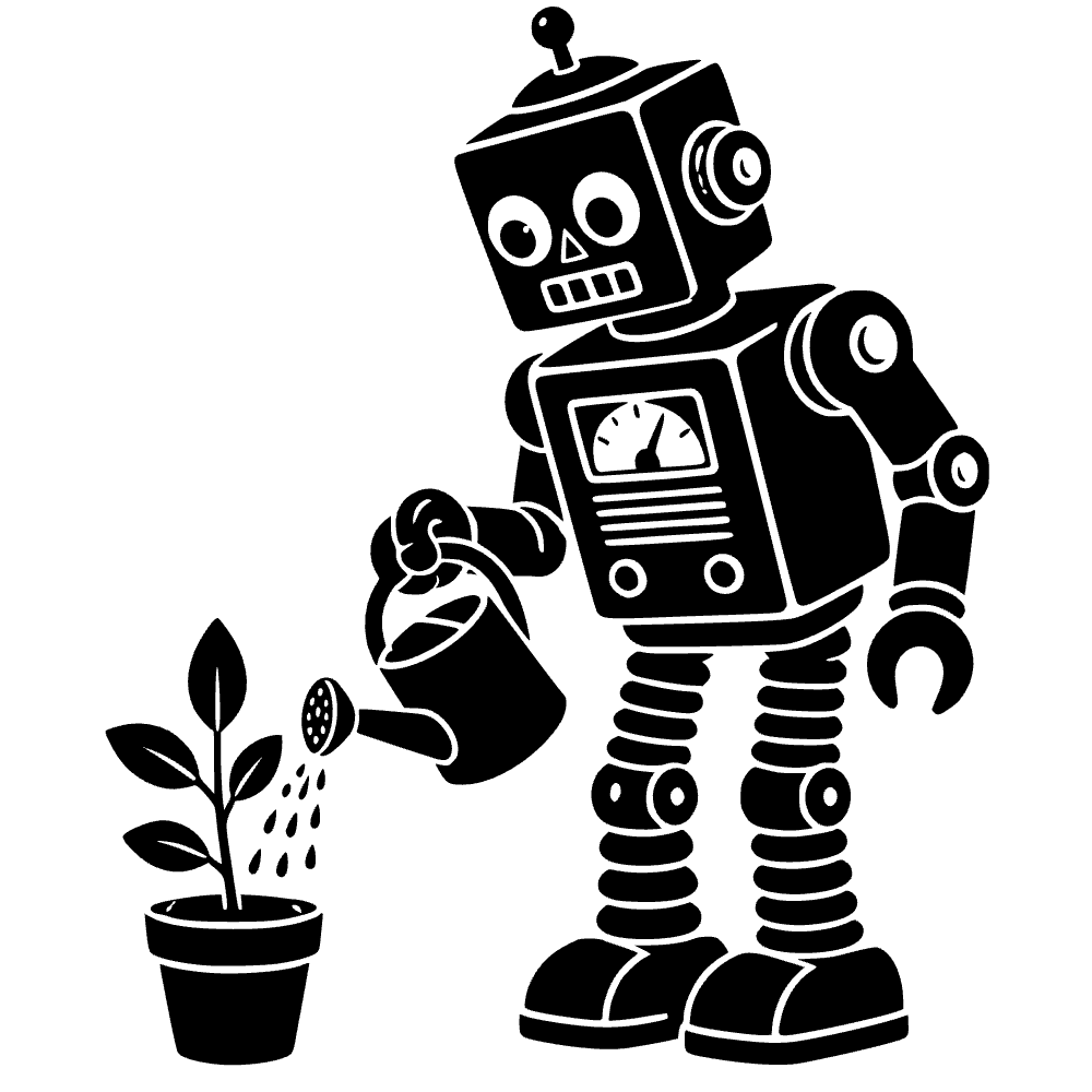 Retro 1950s Robot Icon SVG cut file preview
