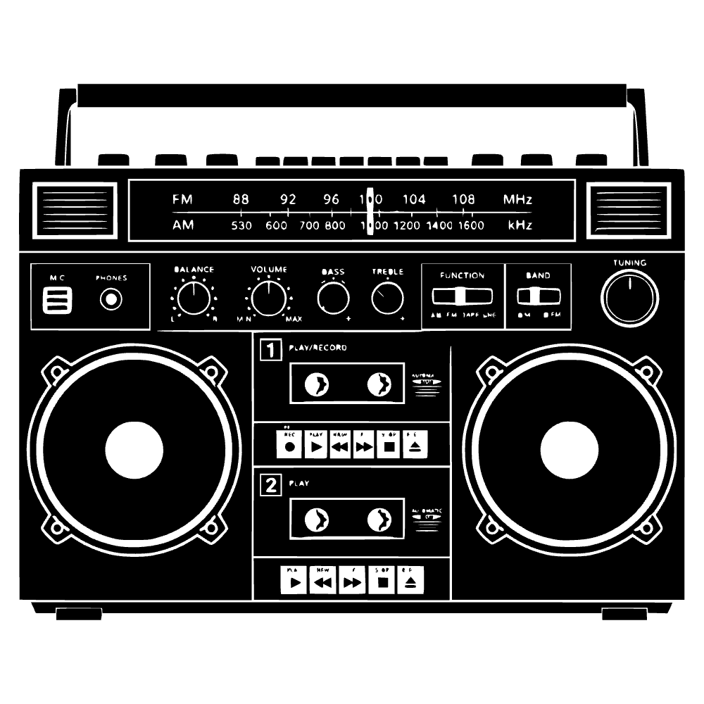 Radio boombox retro — archivo SVG