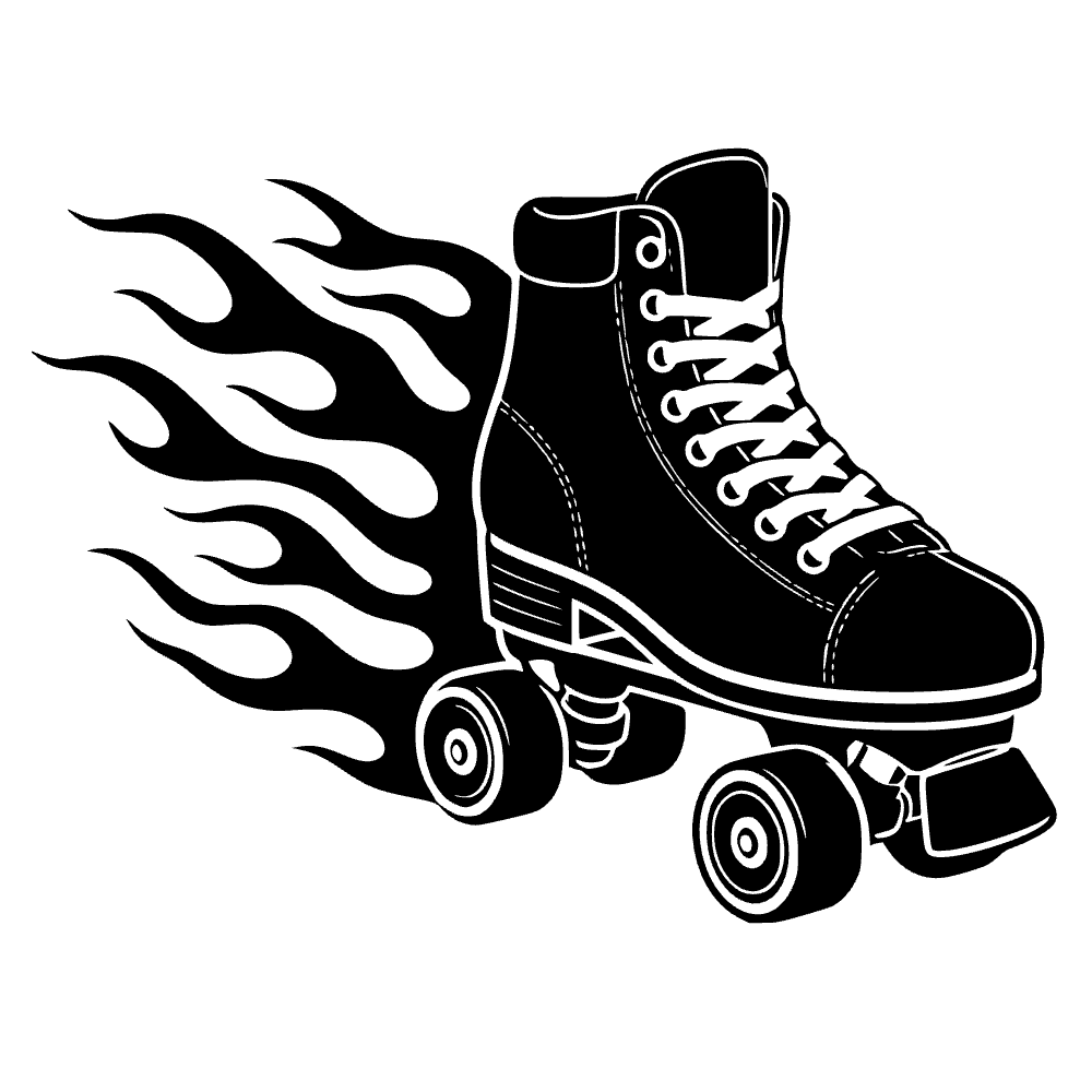 Retro Four Wheel Roller Icon SVG cut file preview