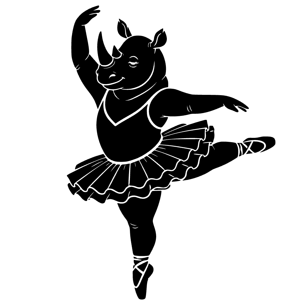Rhino Dancing Ballet SVG cut file