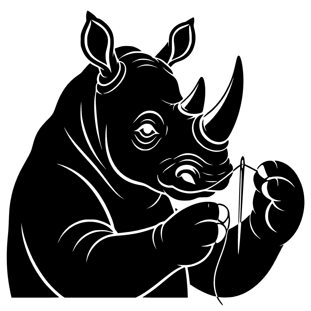 Rinoceronte cosiendo — archivo SVG