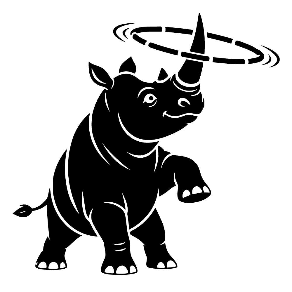 Rinoceronte usando su cuerno — archivo SVG