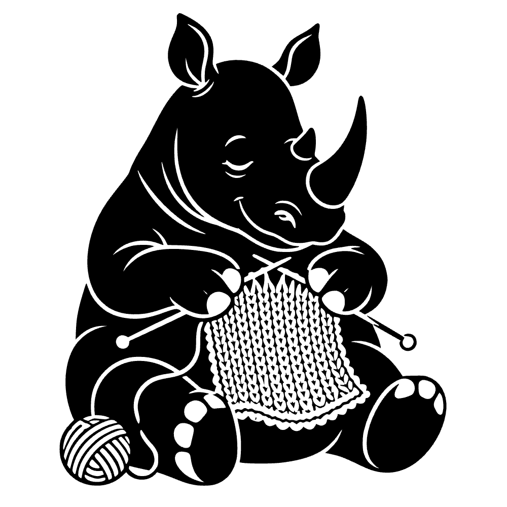 Rinoceronte tejiendo para bebé — archivo SVG
