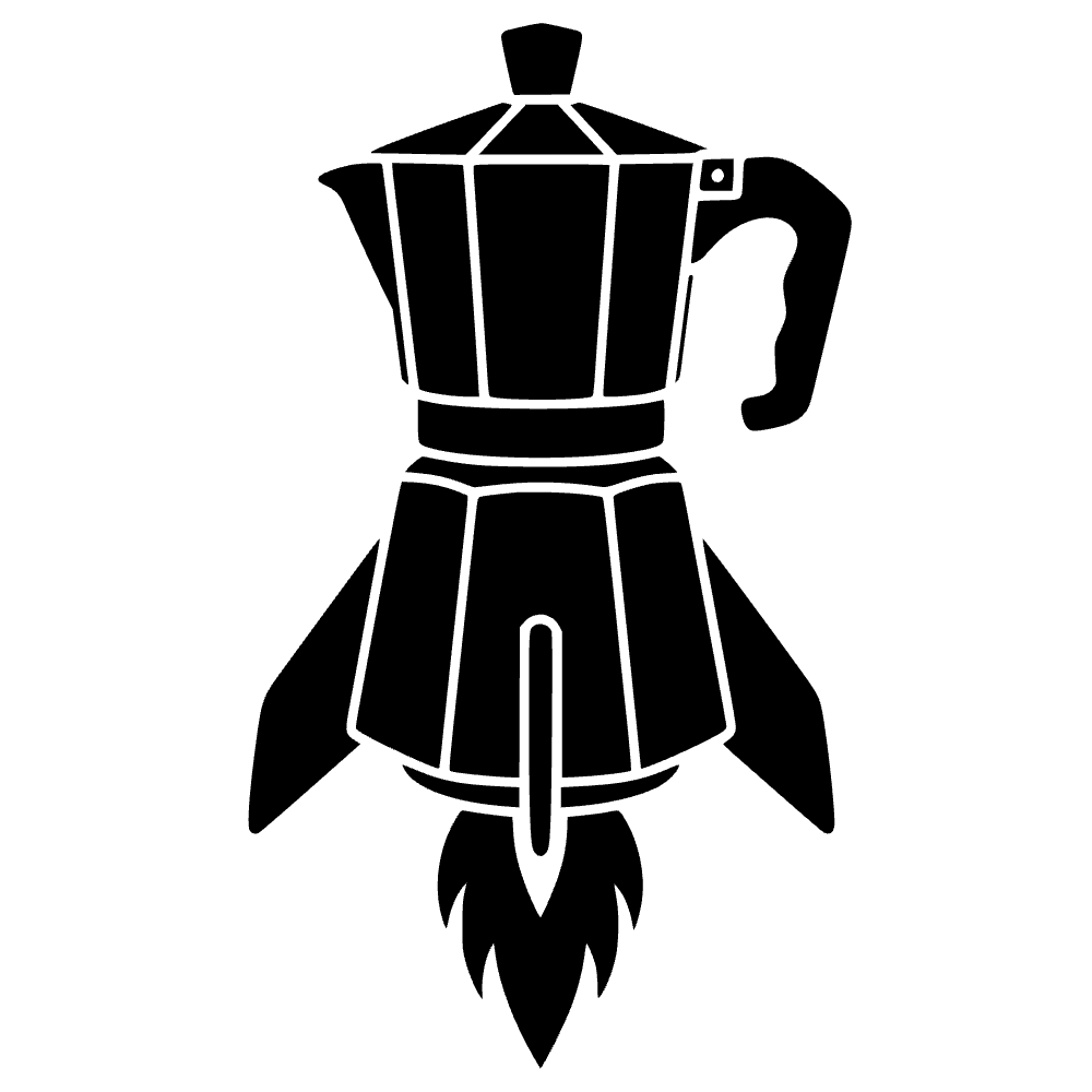 Icono de cohete con cafetera — archivo SVG