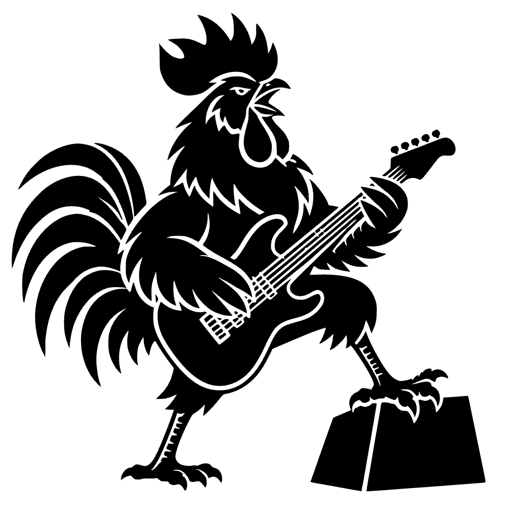 Gallo tocando guitarra — archivo SVG