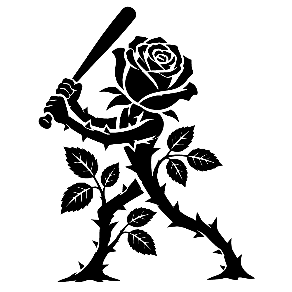 Icono de béisbol con rosal — archivo SVG