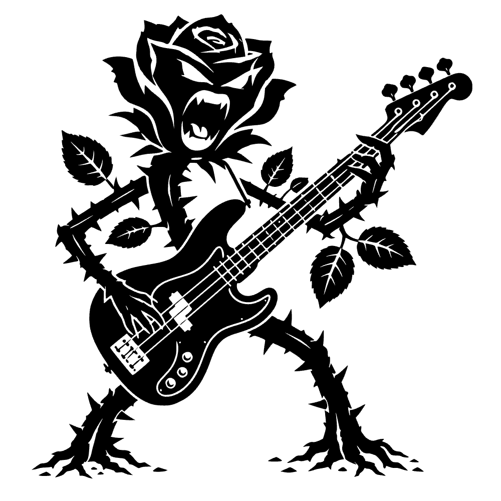 Rosa tocando bajo — archivo SVG