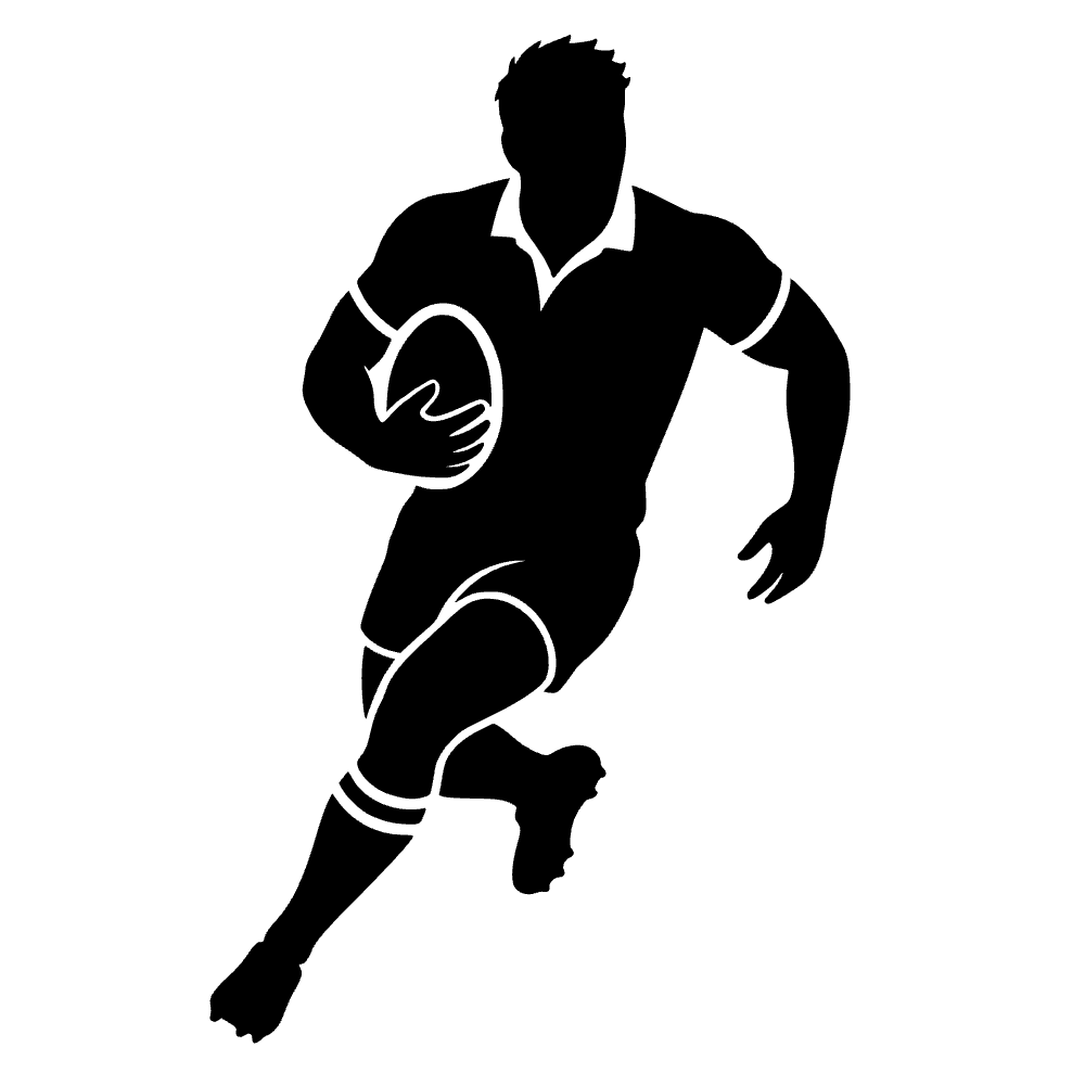 Jugador de rugby corriendo — archivo SVG