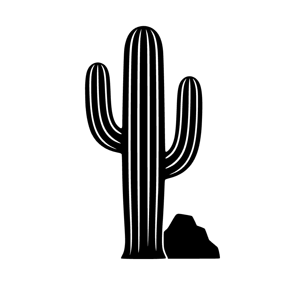 Saguaro Cactus Silhouette SVG cut file preview