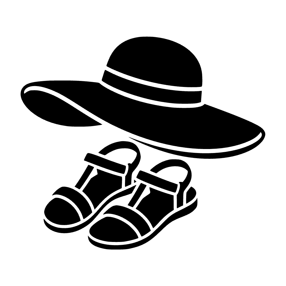 Sandalias y sombrero de playa — archivo SVG