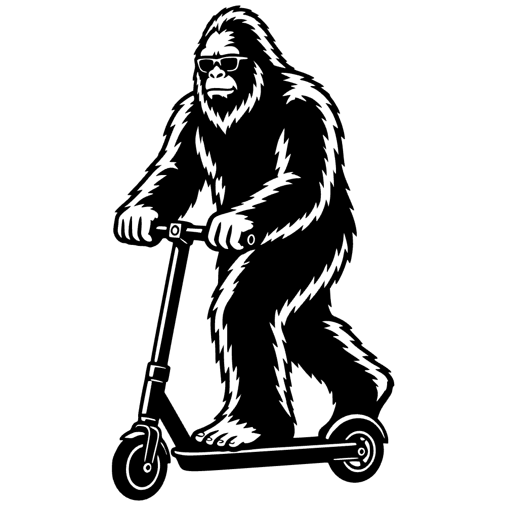 Sasquatch Riding Scooter SVG cut file