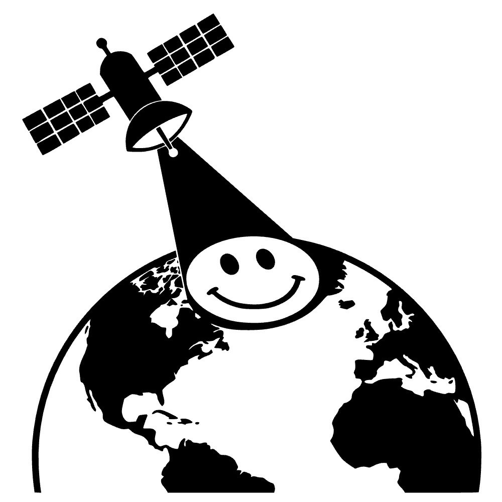 Satellite Beaming Smiley SVG cut file preview