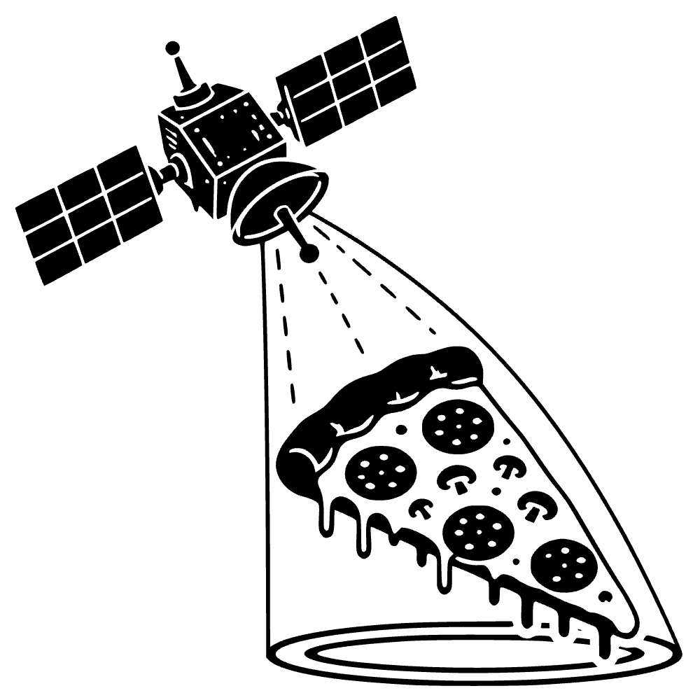Satélite entregando pizza — archivo SVG