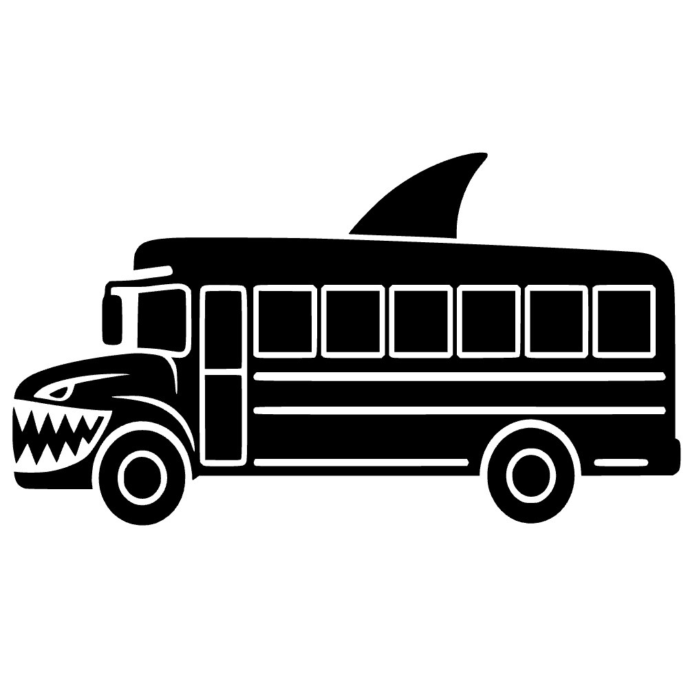 Autobús escolar con aleta de tiburón — archivo SVG