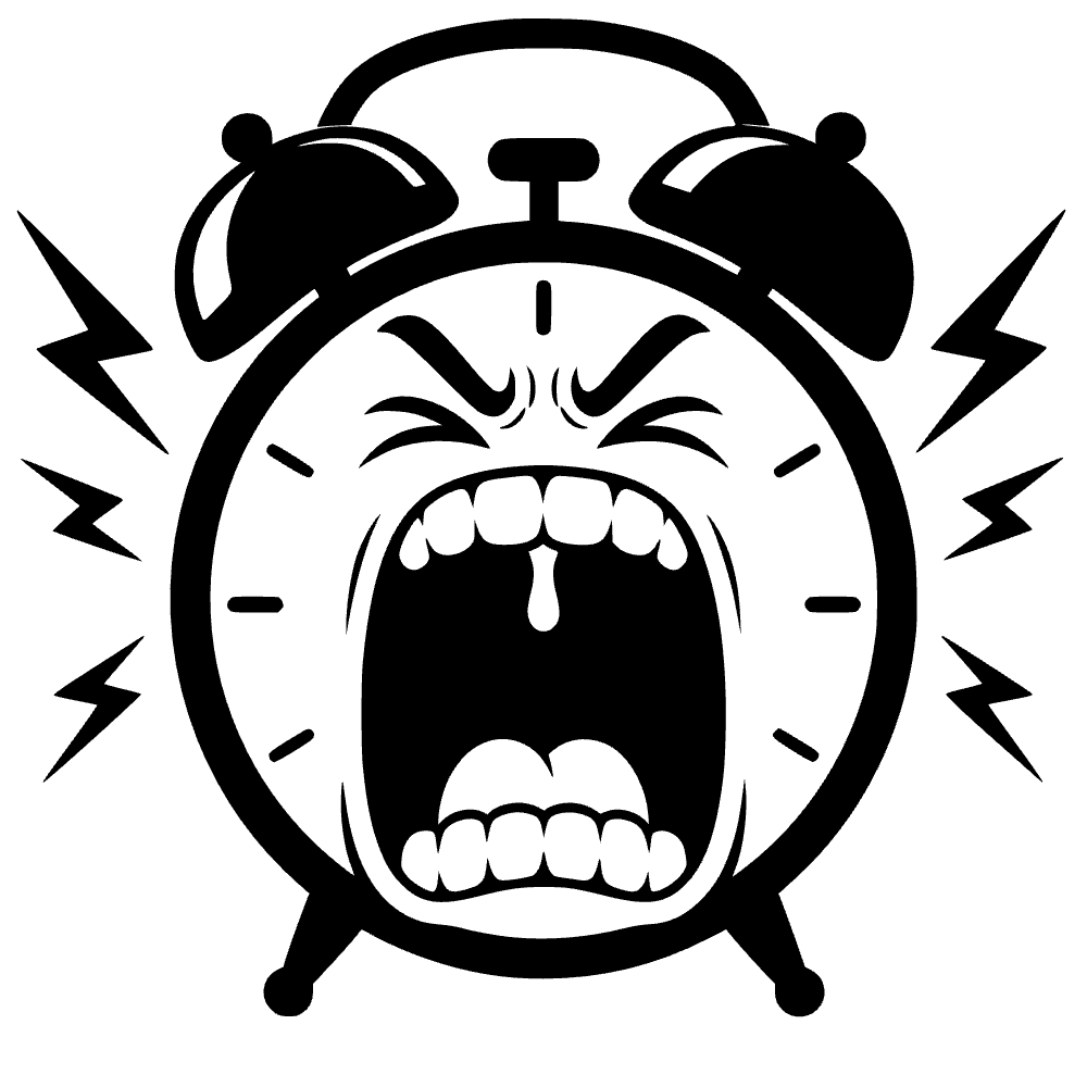 Screaming Alarm Clock Icon SVG SVG cut file preview