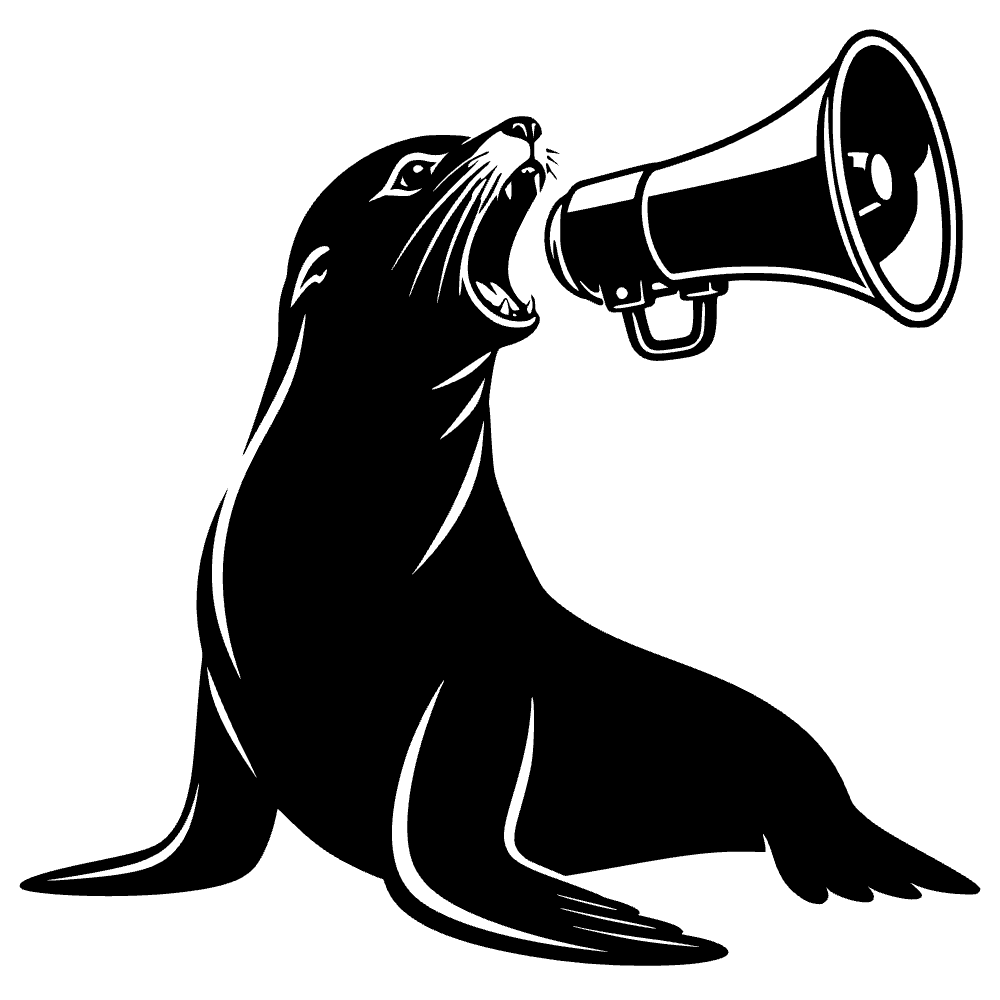 León marino ladrando fuerte — archivo SVG