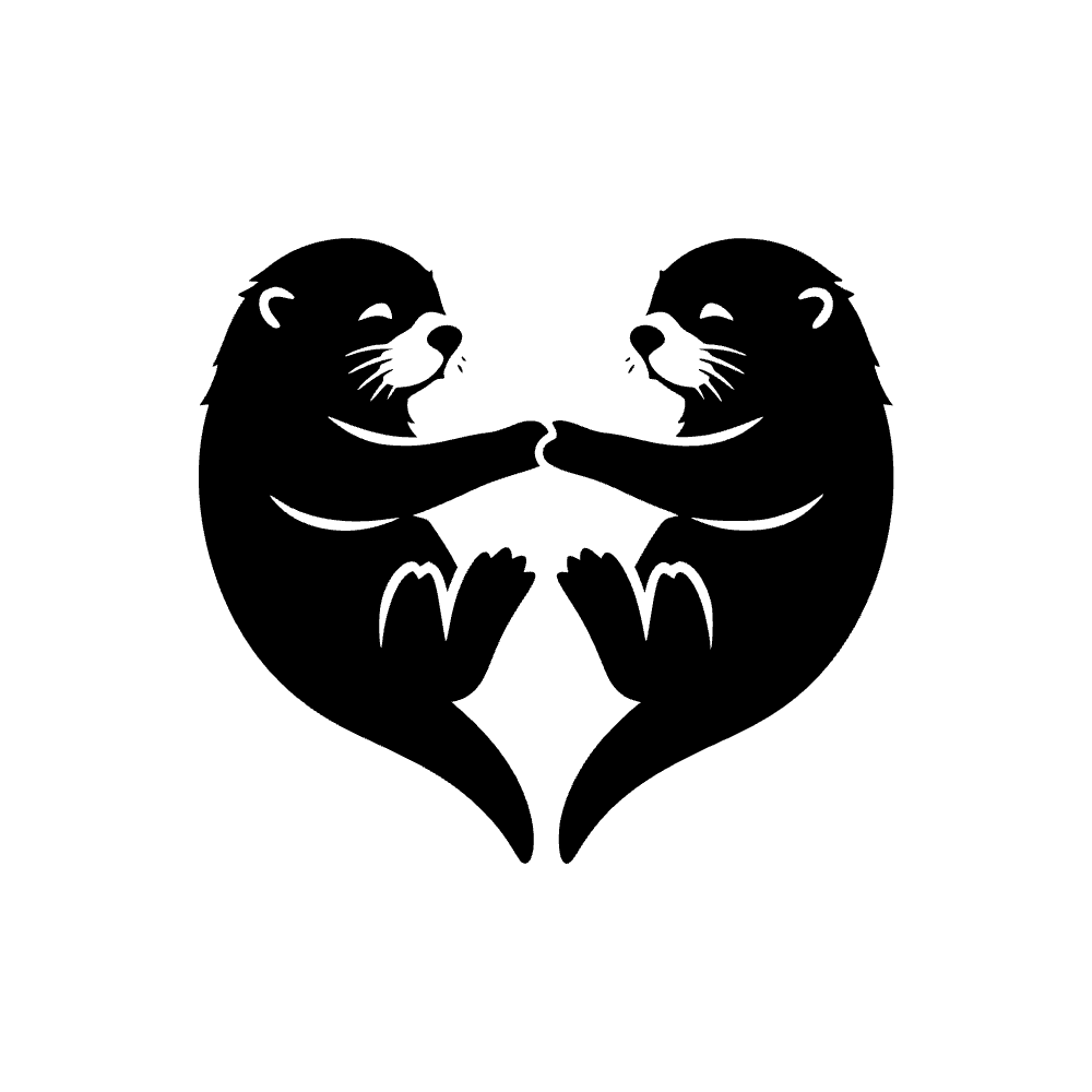 Pareja de nutrias marinas — archivo SVG