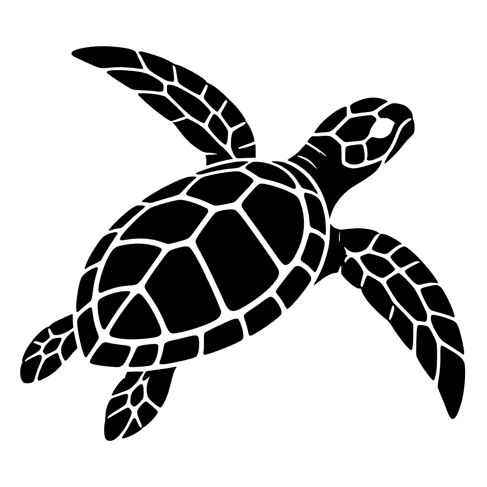 Sea Turtle Swimming SVG cut file preview
