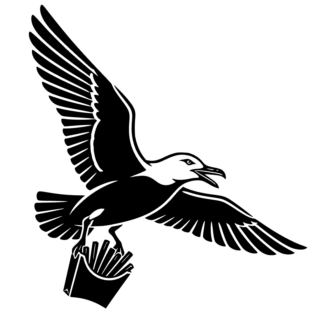 Gaviota robando papas fritas — archivo SVG