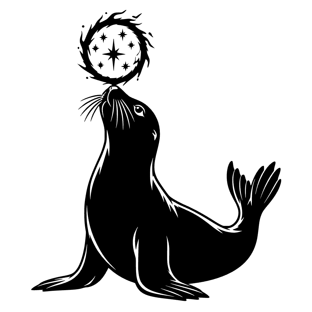 Foca equilibrando un orbe — archivo SVG