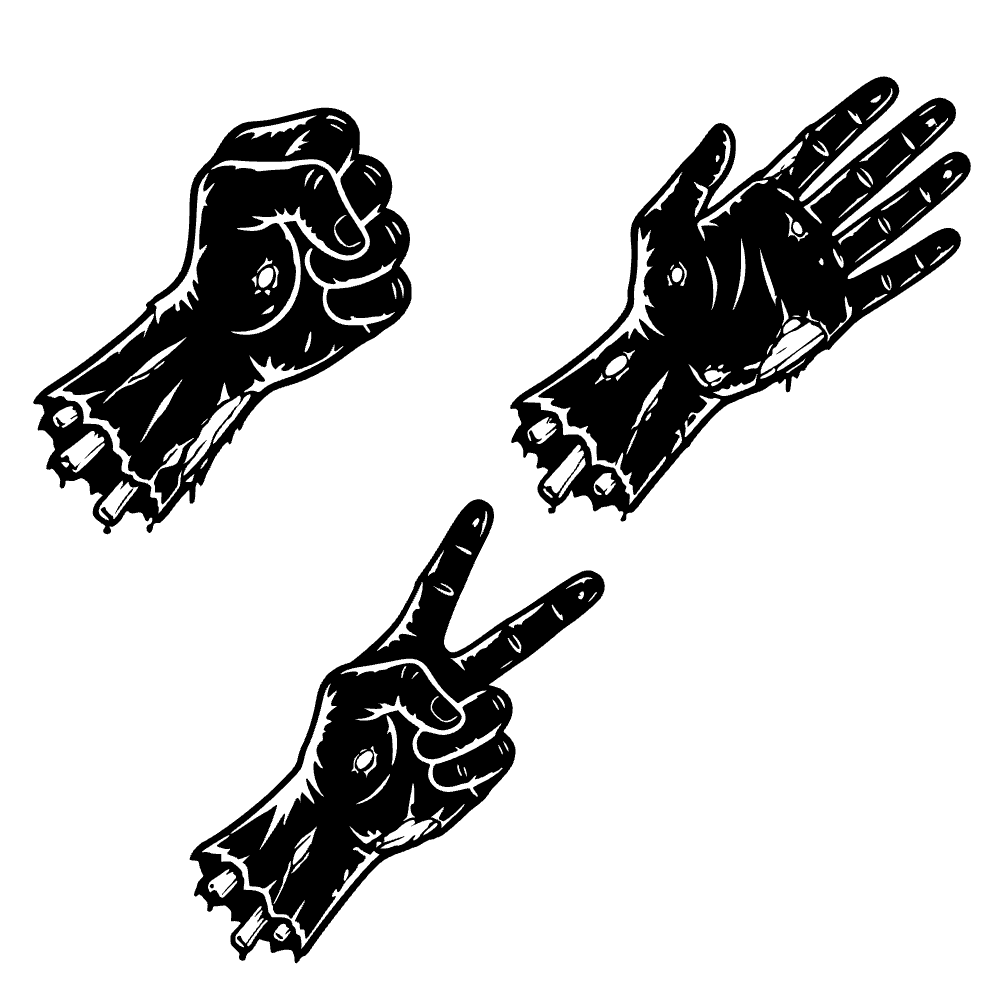 Severed Zombie Hand Playing SVG cut file preview
