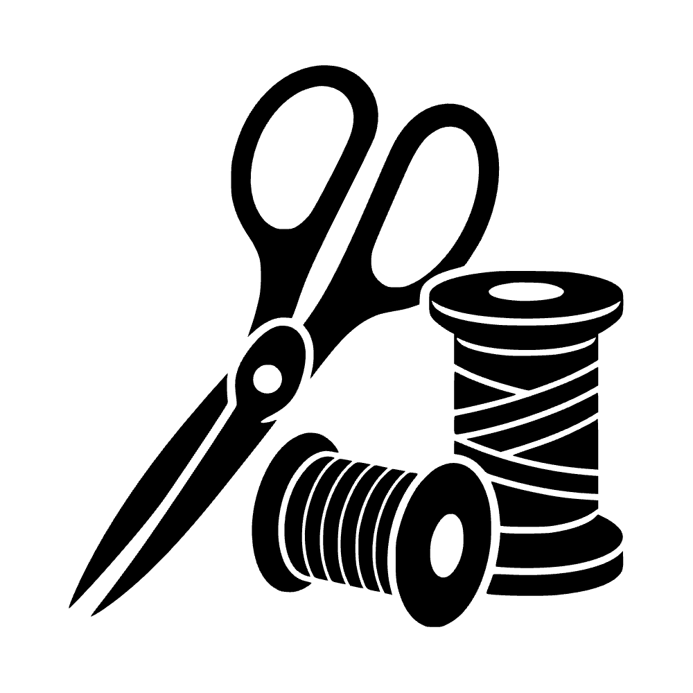 Tijeras de coser y carrete de hilo — archivo SVG