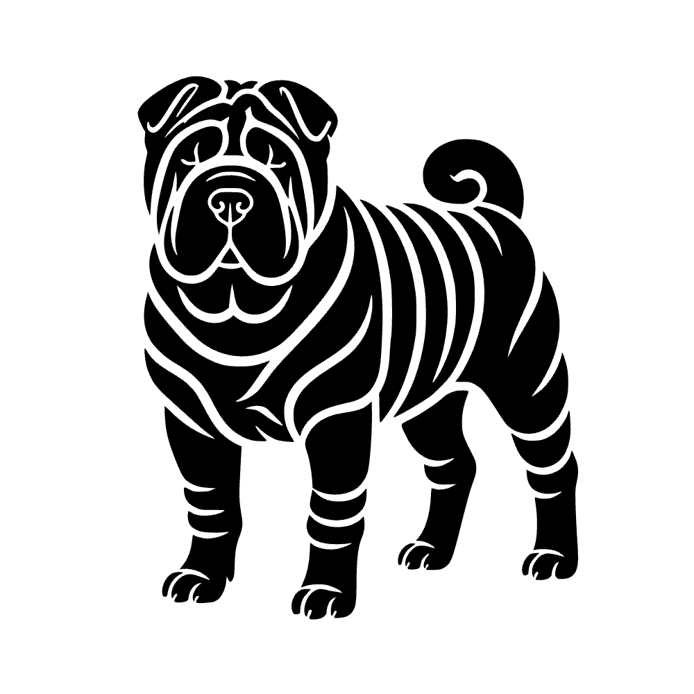 Perro Shar Pei — archivo SVG