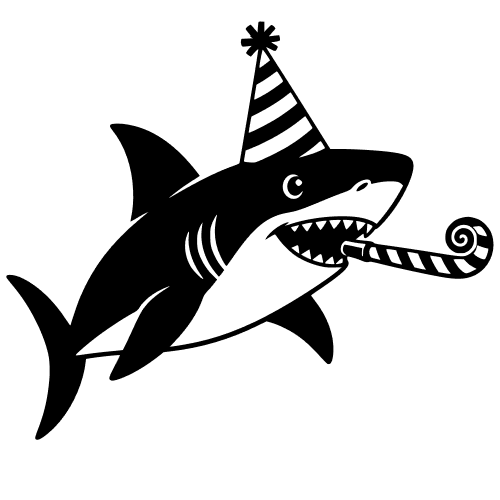 Shark Birthday Party Icon SVG SVG cut file preview