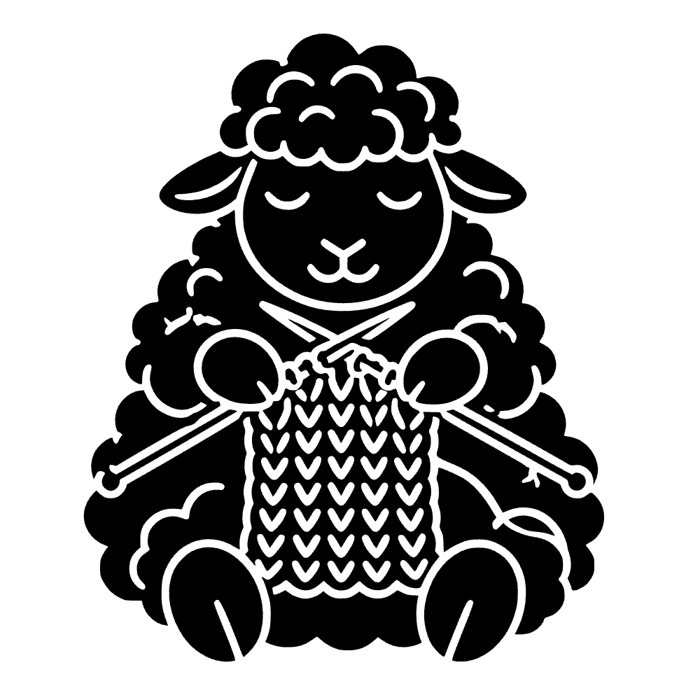 Oveja tejiendo un suéter — archivo SVG
