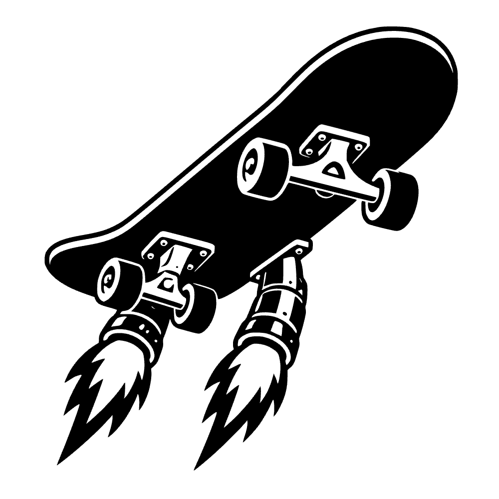 Skateboard Rocket Boosters SVG cut file preview