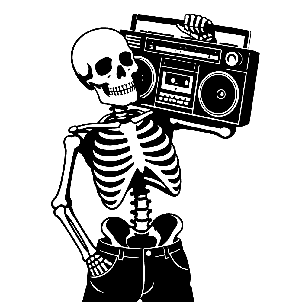 Skeleton Carrying Boombox SVG SVG cut file preview