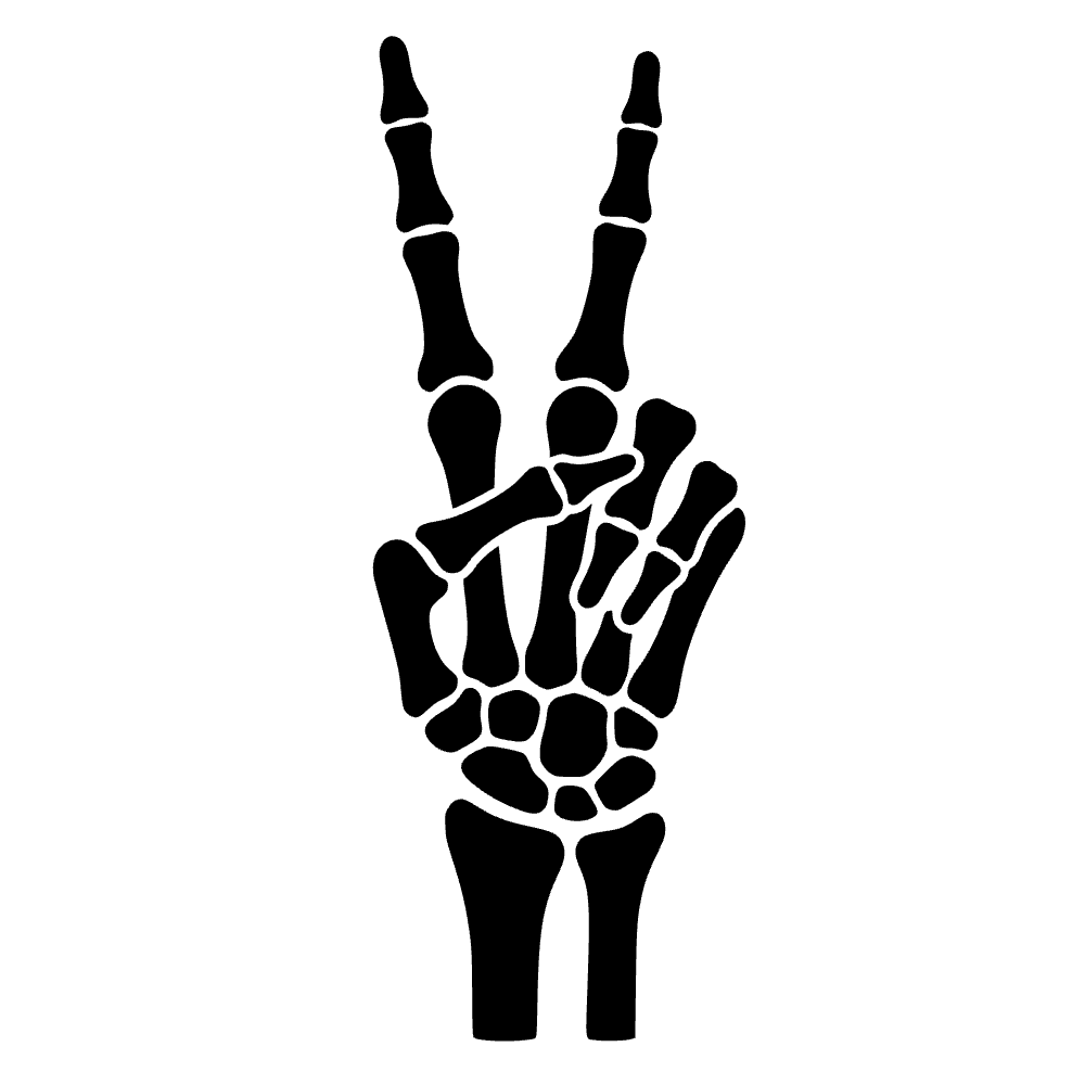 Mano esqueleto haciendo signo de paz — archivo SVG