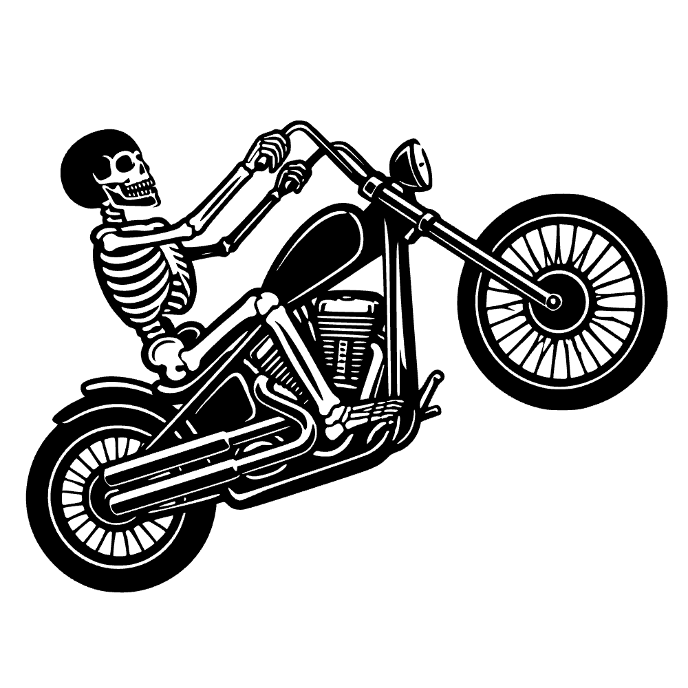 Esqueleto montando una motocicleta — archivo SVG