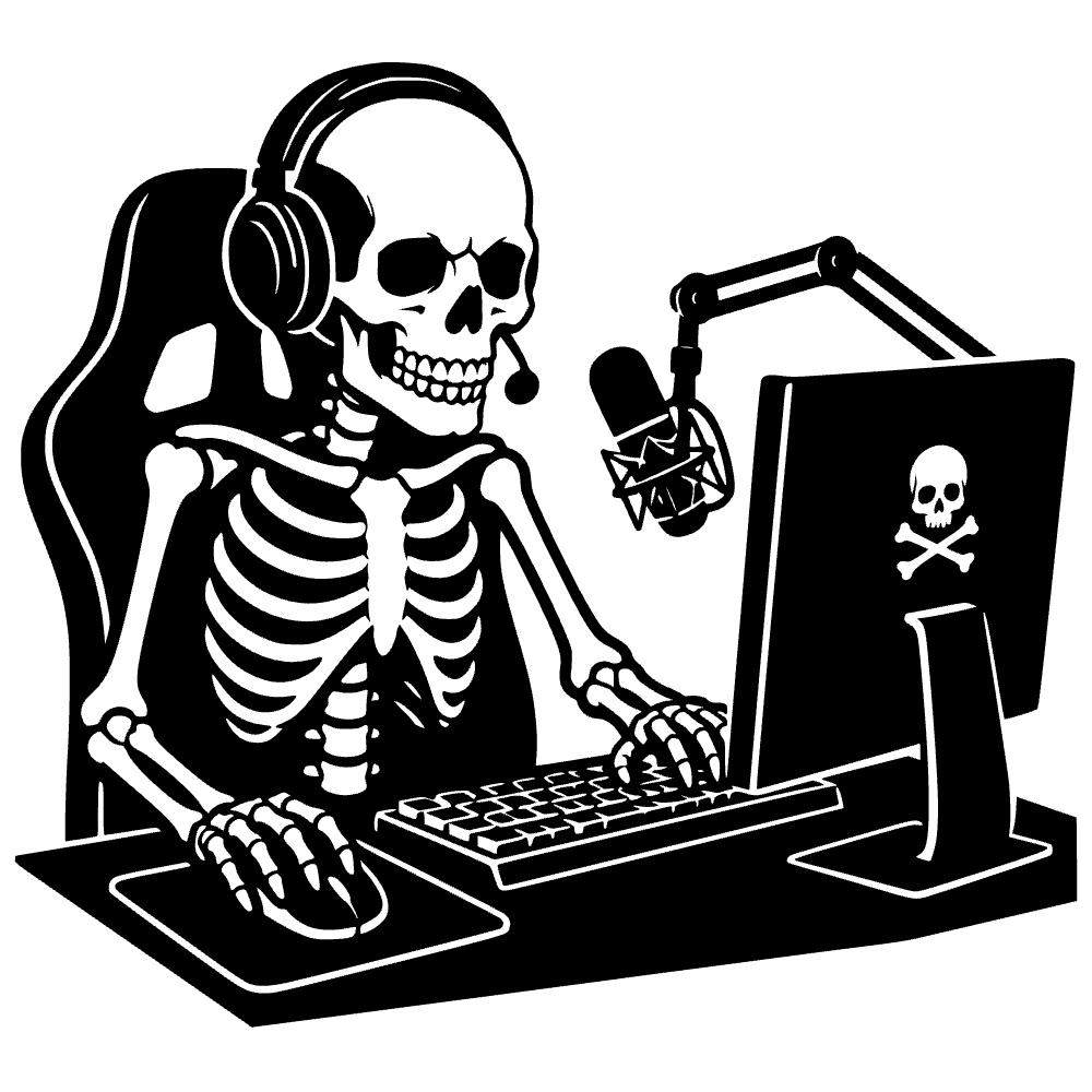 Ícono de esqueleto transmitiendo en vivo — archivo SVG