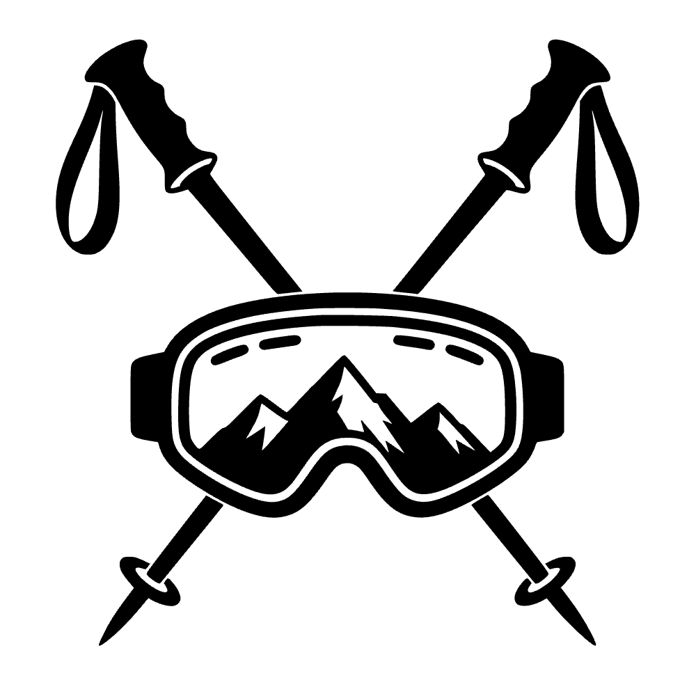 Bastones de esquí cruzados — archivo SVG