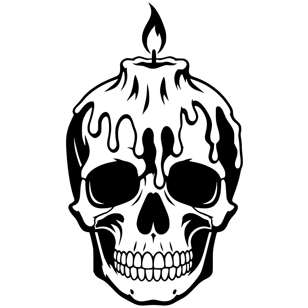 Ícono de vela en forma de calavera — archivo SVG