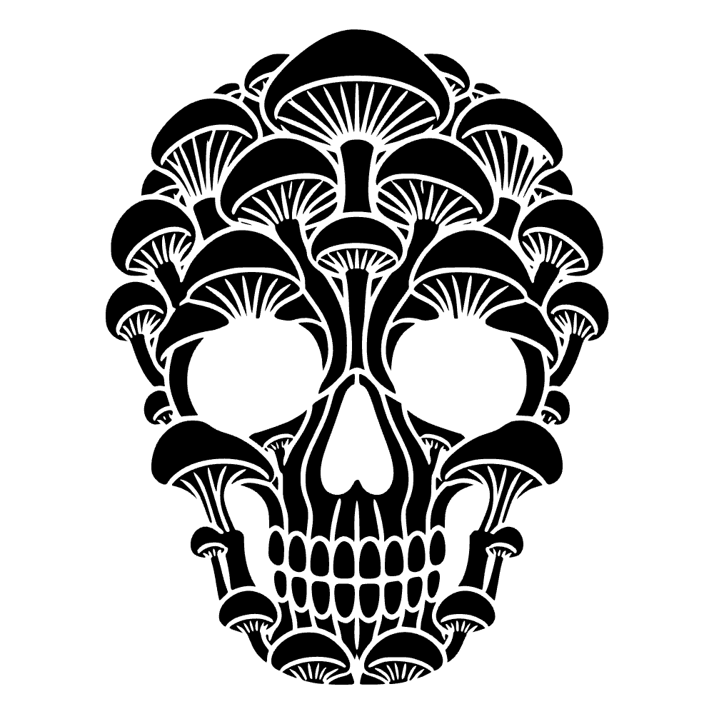 Calavera hecha de champiñones — archivo SVG