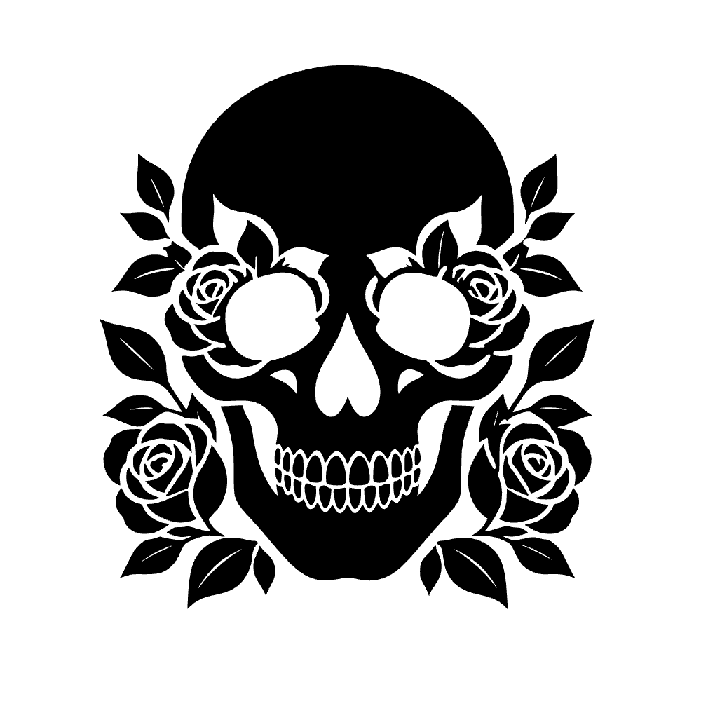 Skull Roses Hollow Eye Icon SVG cut file preview