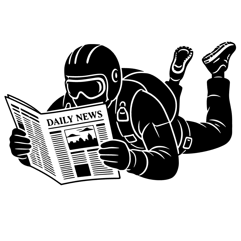Skydiver Freefalling Icon SVG SVG cut file preview