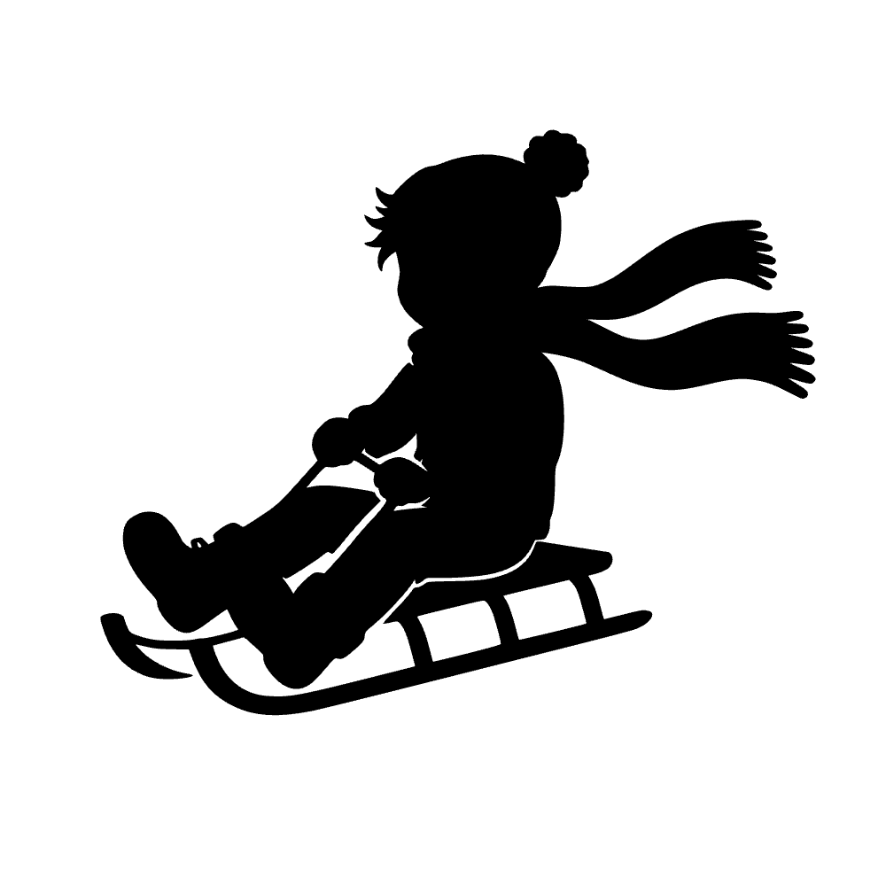 Niño en trineo — archivo SVG