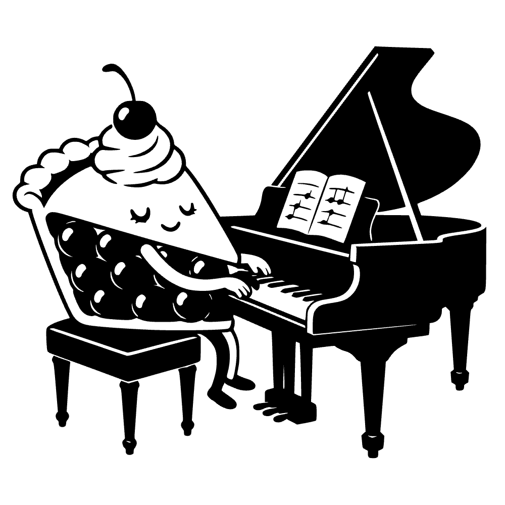 Porción de tarta de cereza tocando — archivo SVG
