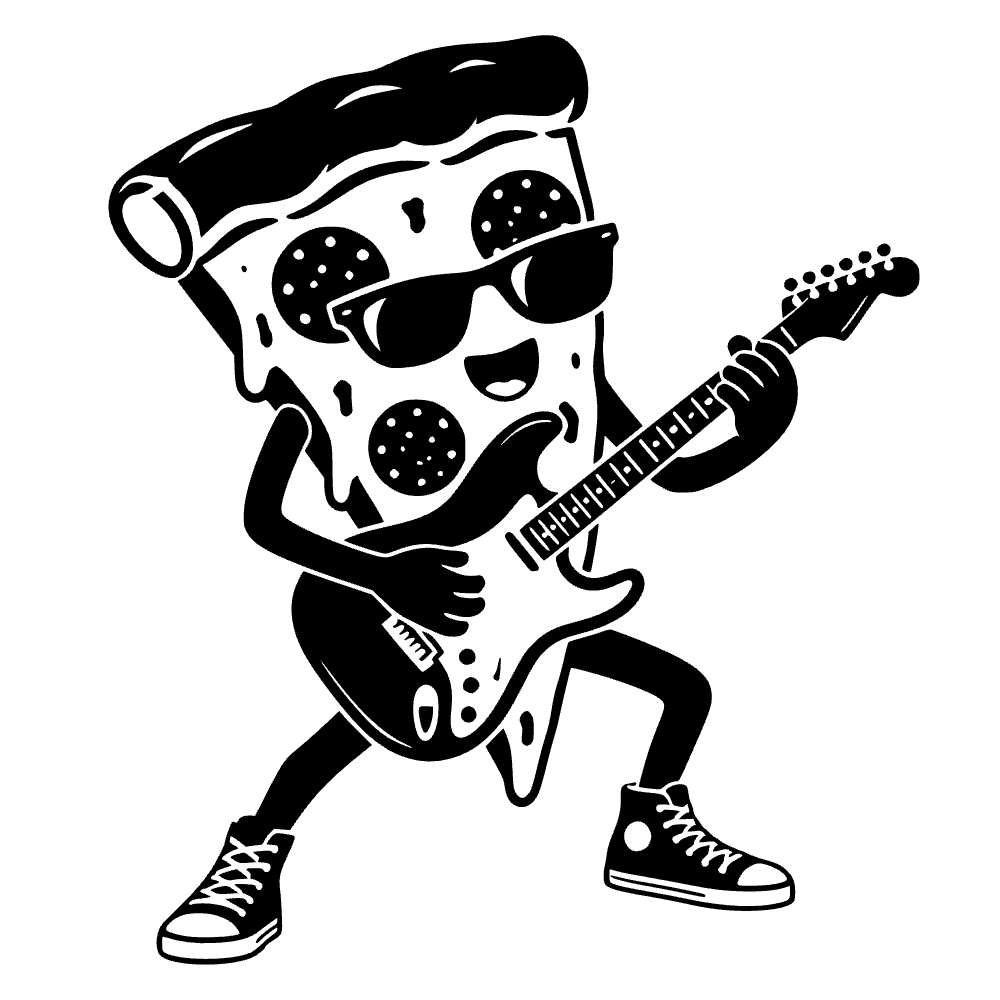 Slice Playing Pizza Icon SVG cut file preview