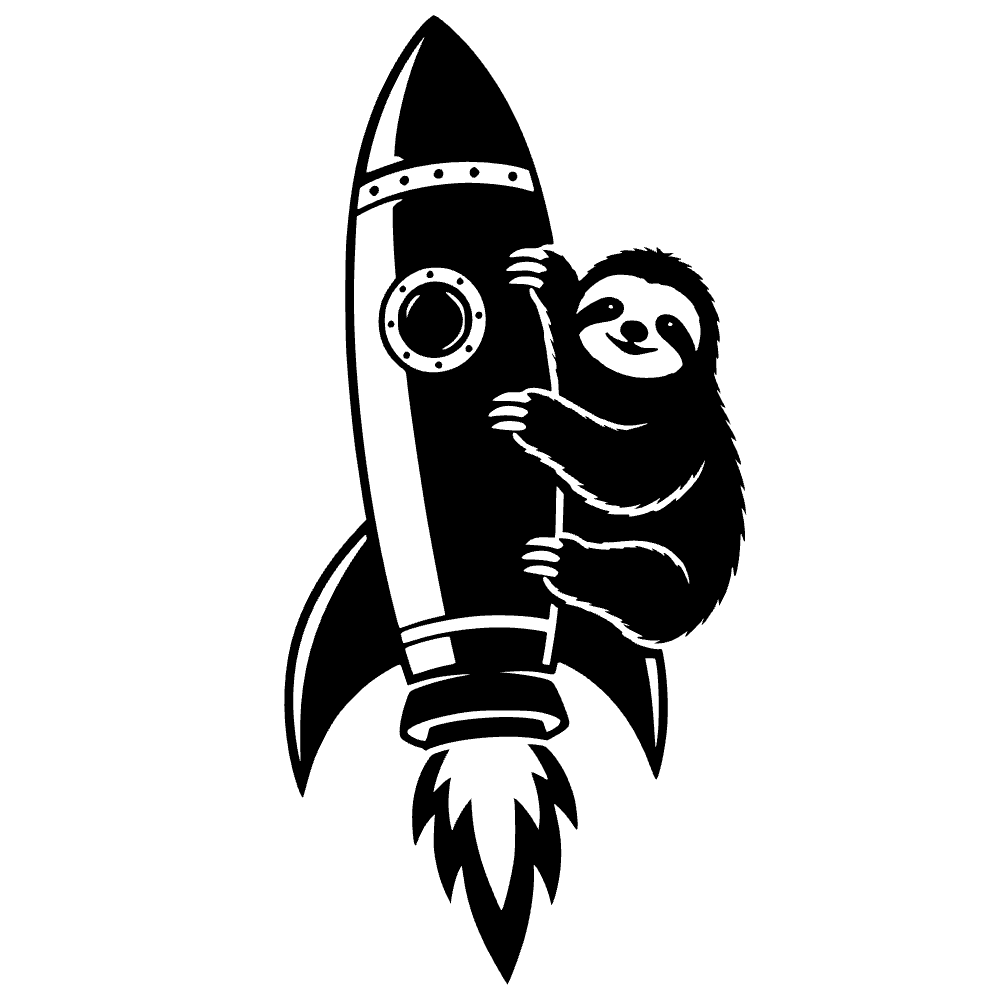 Sloth Clinging Rocket SVG cut file preview
