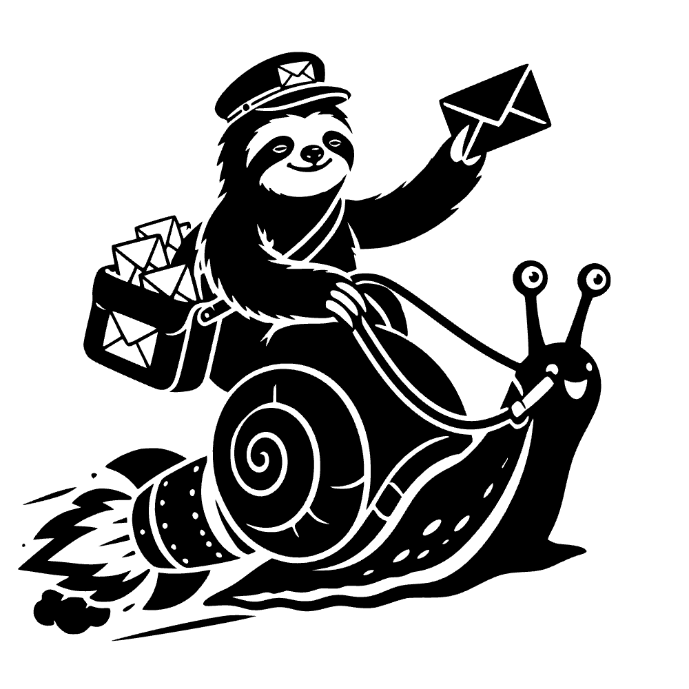 Perezoso entregando correo — archivo SVG