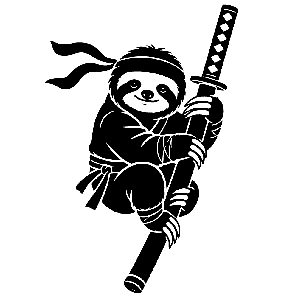 Sloth Dressed Ninja Icon SVG SVG cut file preview