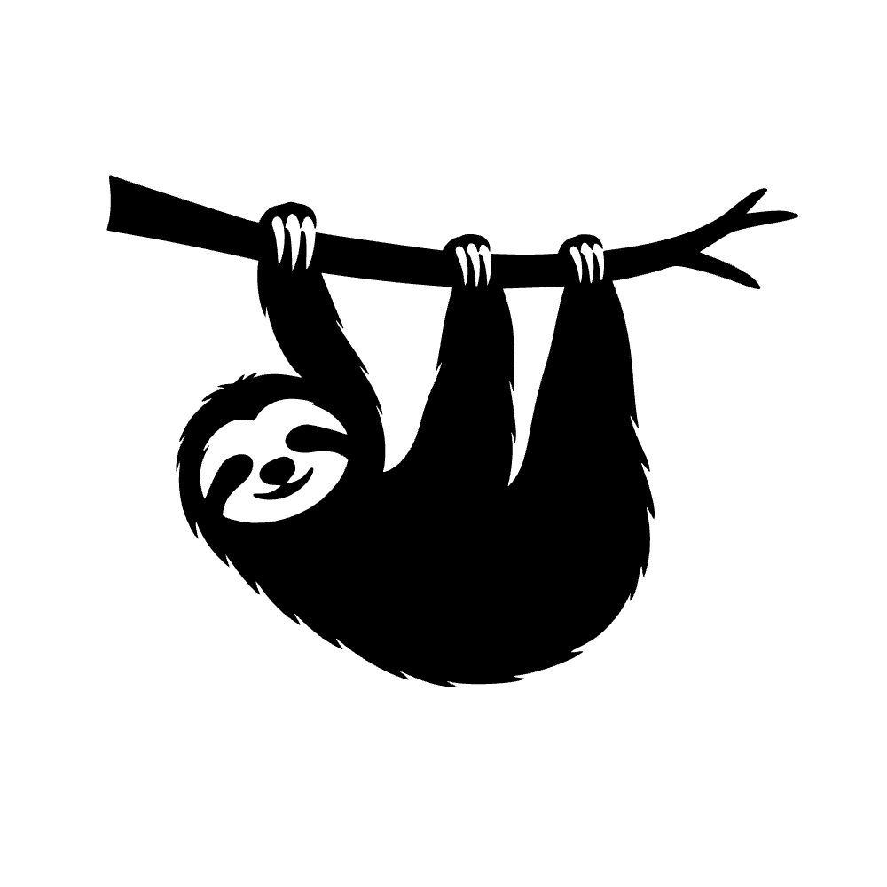 Perezoso colgando de rama — archivo SVG