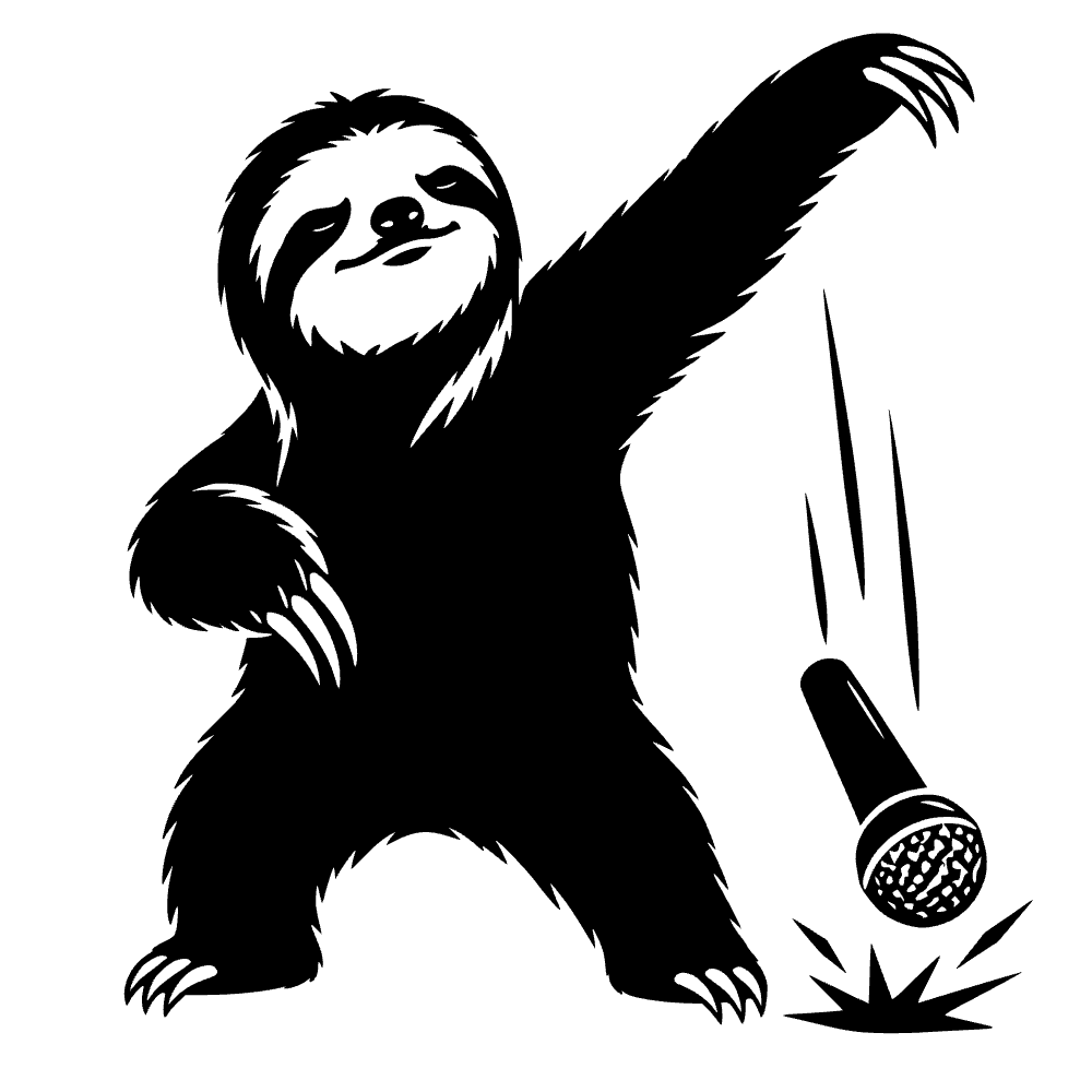 Sloth Microphone Icon SVG cut file preview